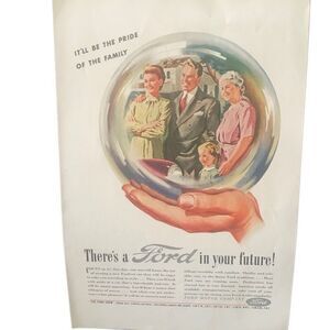 Vintage 1945 Ford Be The Pride of The Family Ad Advertisement